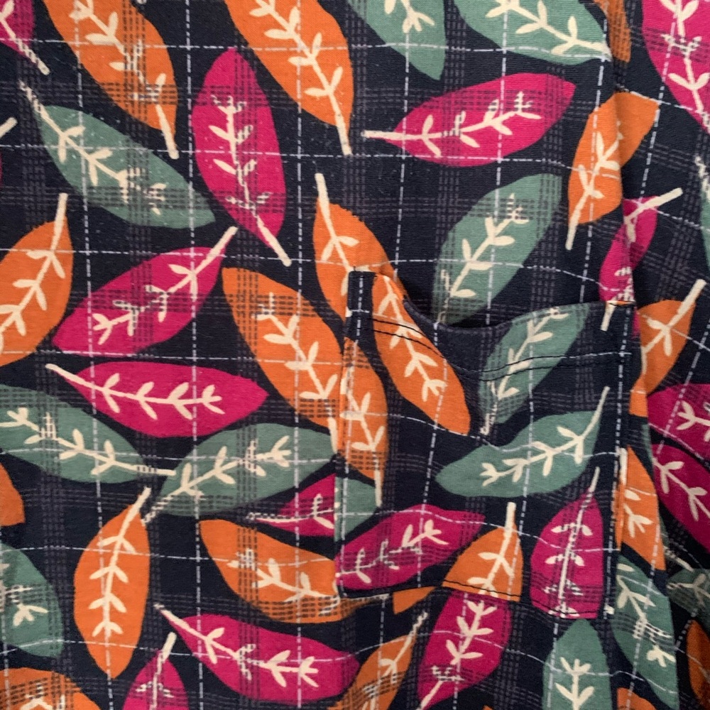 LuLaRoe Colorful Leaves Carly Dress Medium - Picture 4 of 5